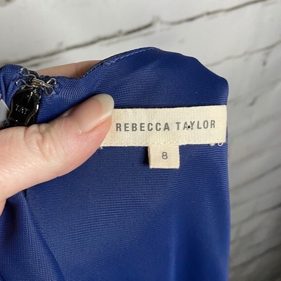 Rebecca Taylor Blue Fit & Flare Dress Sleeveless Dress 95521D467 Size 8 - Picture 4 of 7